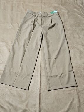 Willit Wide-Leg Work Dress Pants Casual Palazzo Pant High Waisted Khaki XL